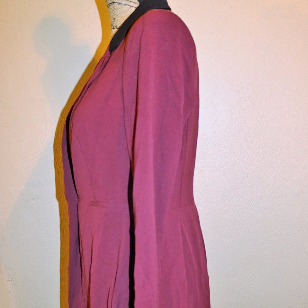 Maroon Long Ruffle Back Blazer - image 6